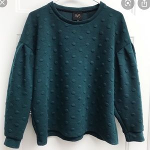 Anthropologie W5 Black dot textured bell sleeved